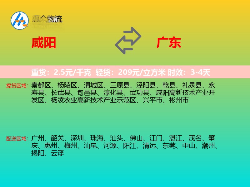咸阳到广东长途搬家