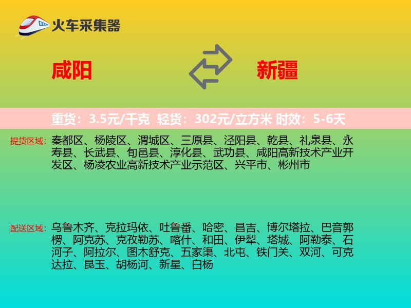 咸阳到新疆物流专线