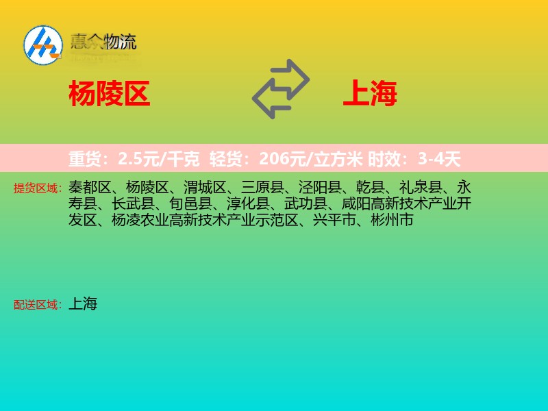 杨陵区到上海长途搬家
