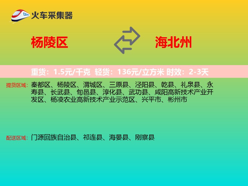 杨陵区到海北州物流专线