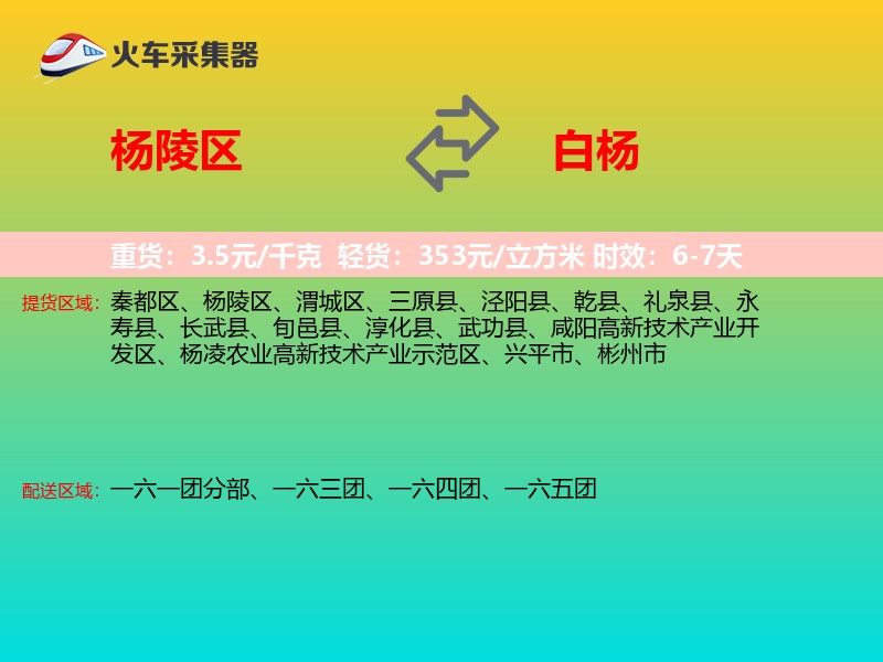 杨陵区到白杨物流专线
