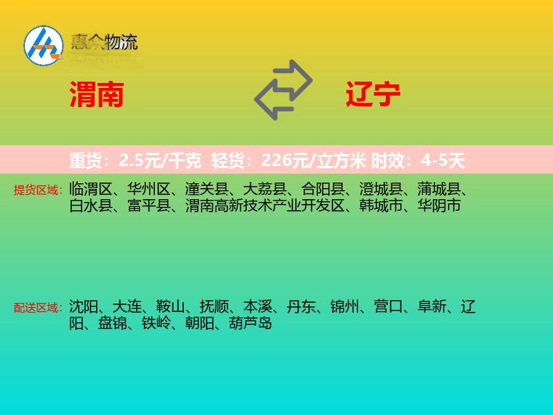 渭南到辽宁长途搬家