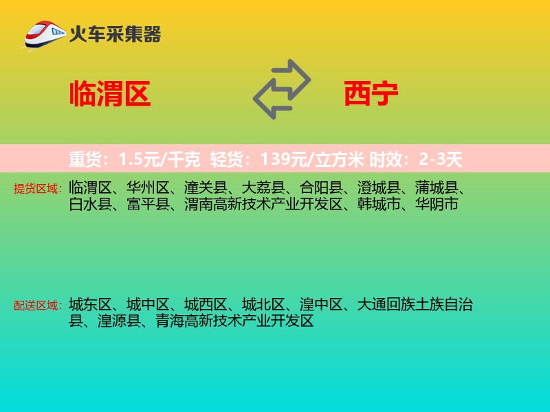 临渭区到西宁物流专线