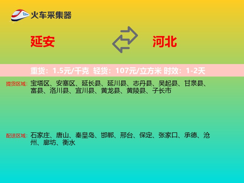 延安到河北物流专线