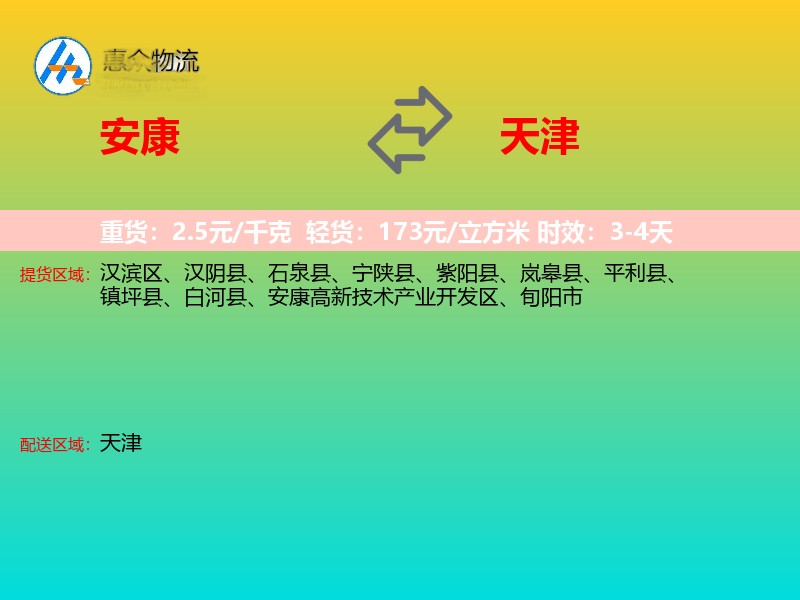 安康到天津长途搬家