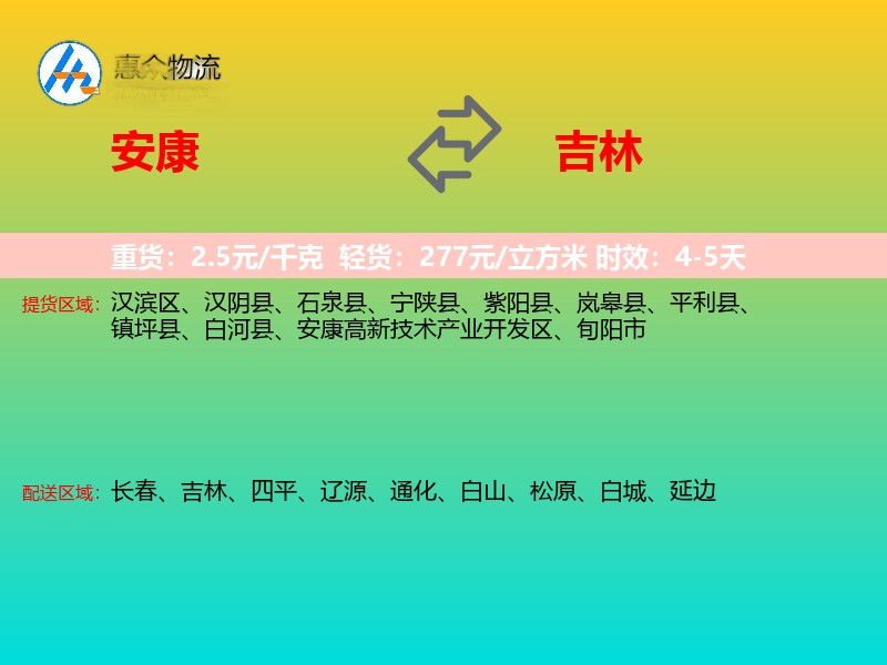 安康到吉林轿车托运
