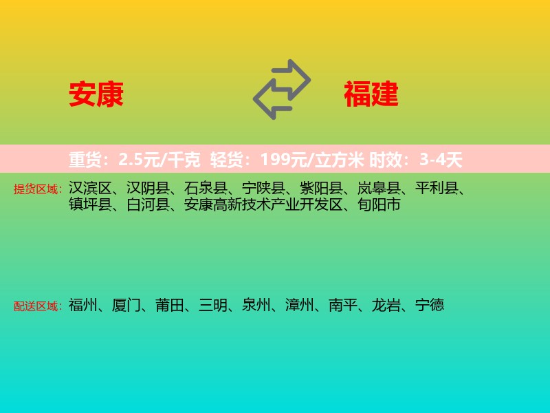 安康到福建长途搬家