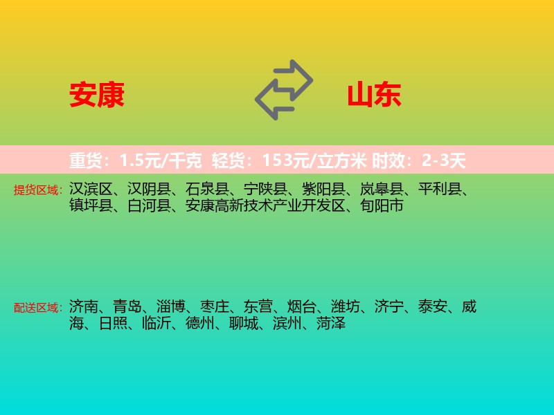 安康到山东长途搬家