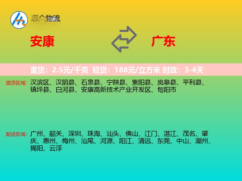 安康到广东长途搬家