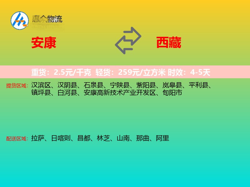 安康到西藏长途搬家