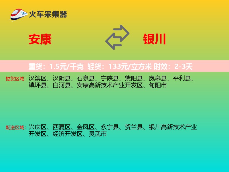 安康到银川物流专线