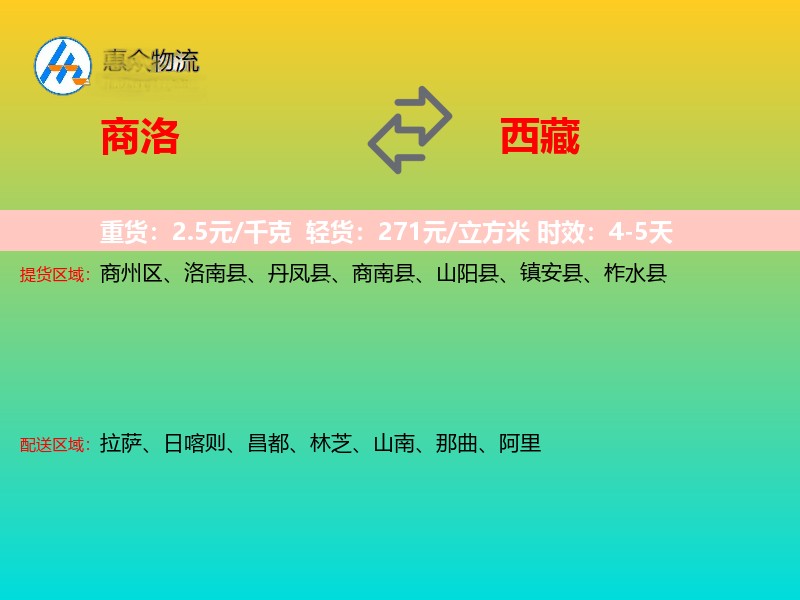 商洛到西藏长途搬家