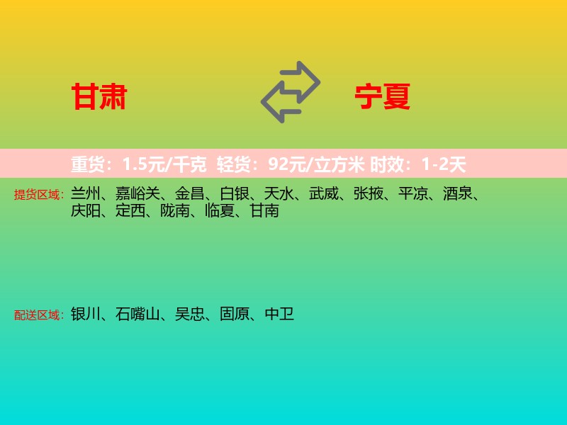 甘肃到宁夏长途搬家