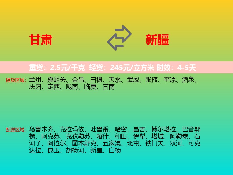 甘肃到新疆长途搬家