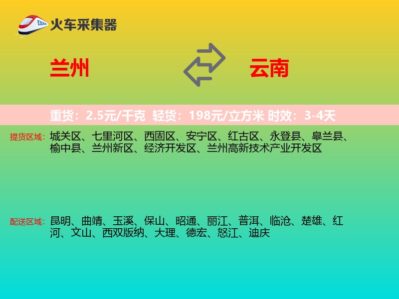 兰州到云南物流专线