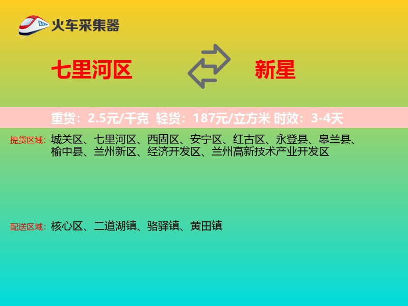 七里河区到新星物流专线