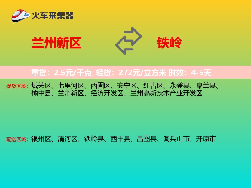 兰州新区到铁岭物流专线