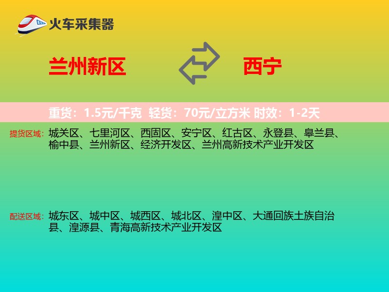 兰州新区到西宁物流专线