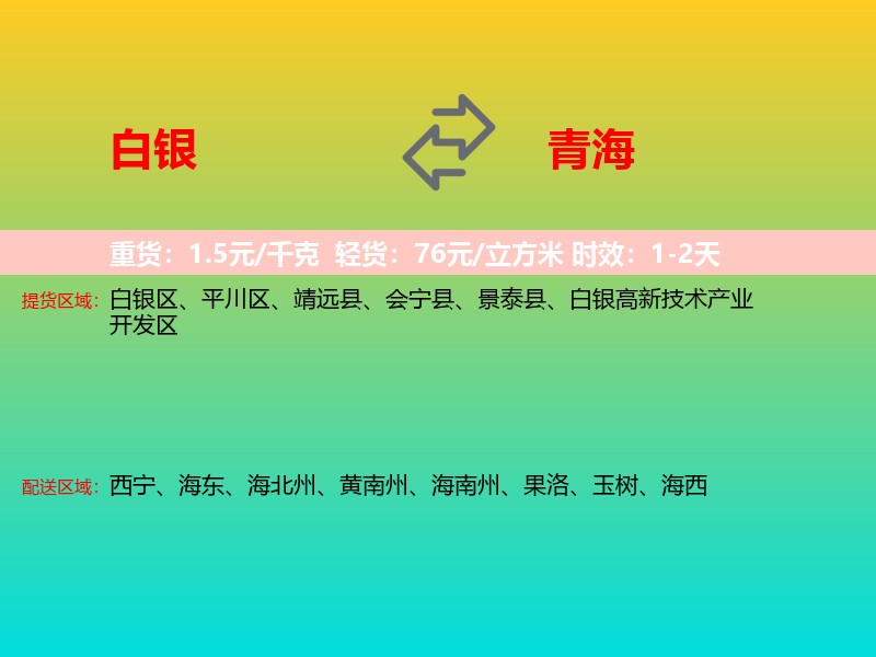 白银到青海长途搬家