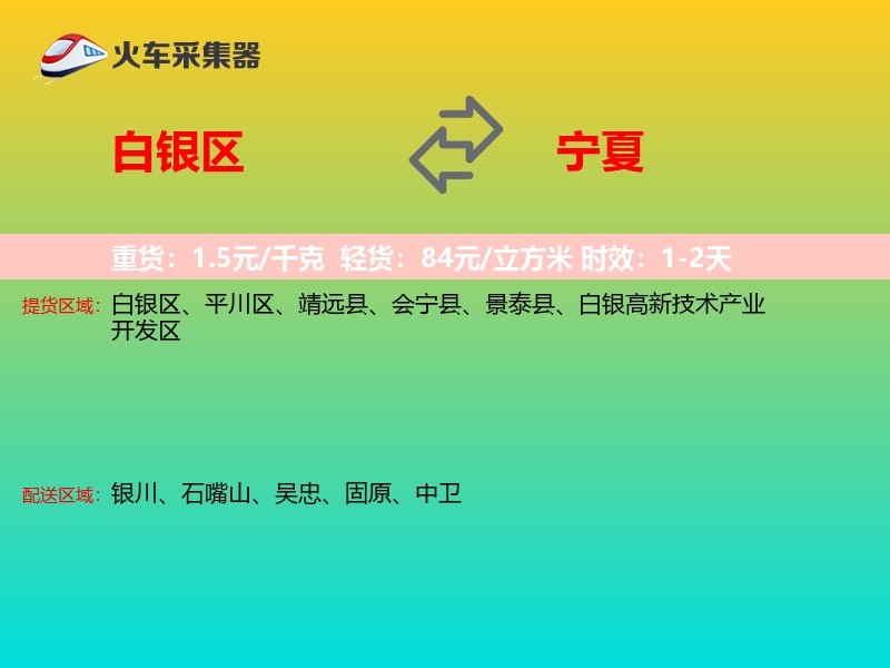 白银区到宁夏物流专线