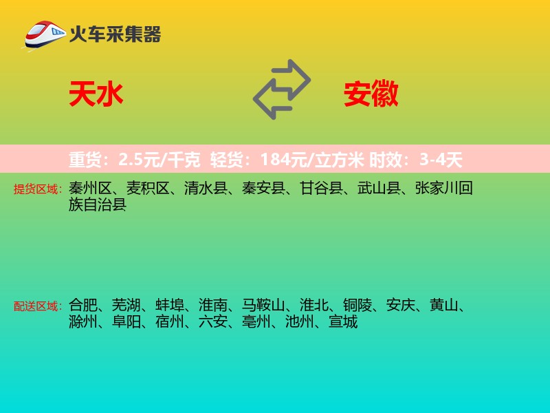 天水到安徽物流专线