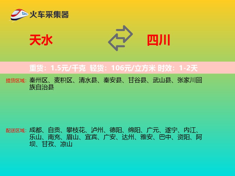 天水到四川长途搬家