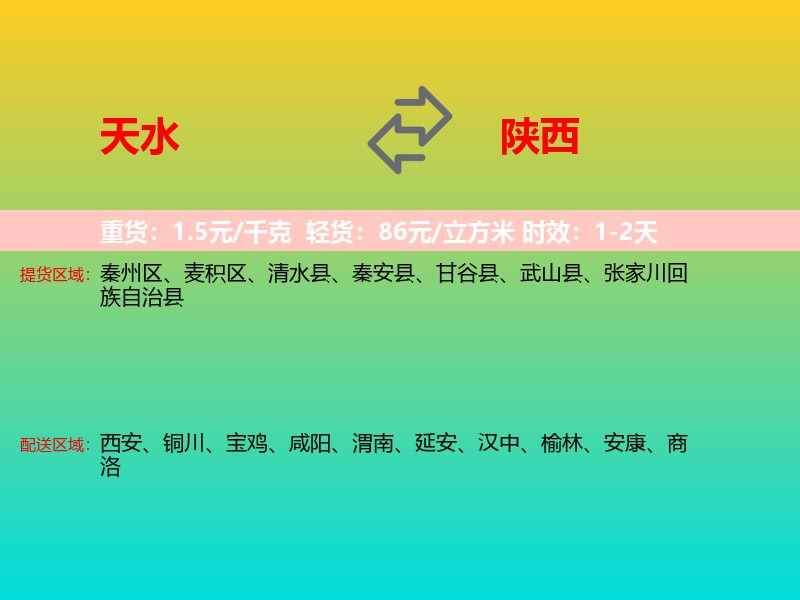 天水到陕西长途搬家