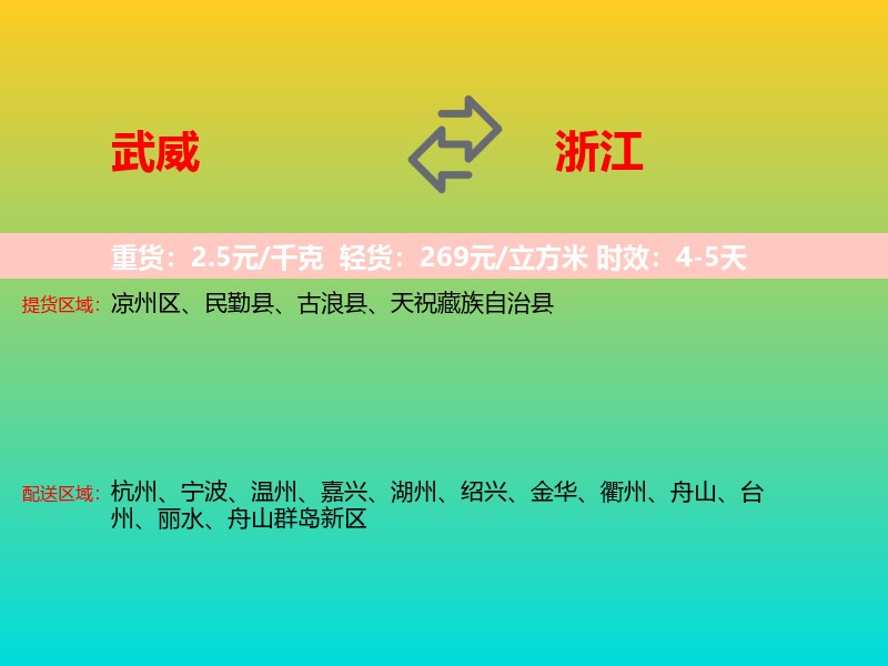 武威到浙江长途搬家