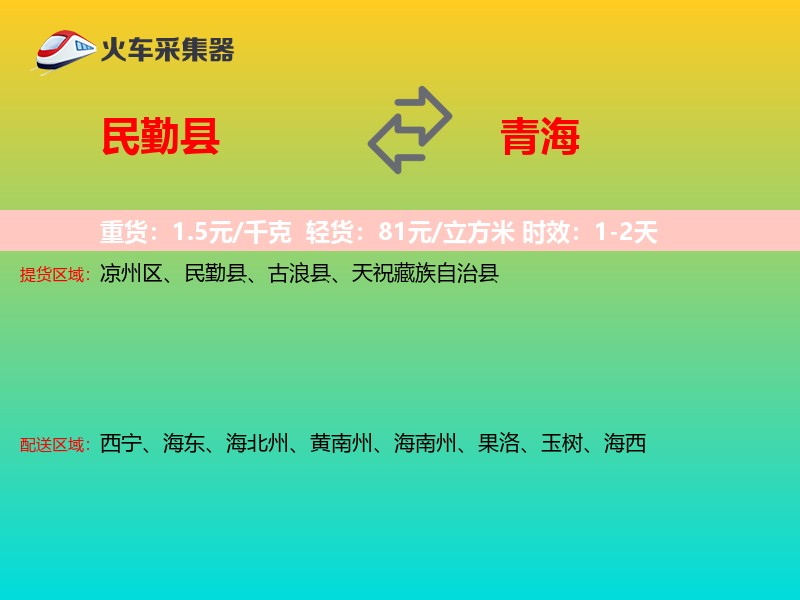 民勤县到青海长途搬家