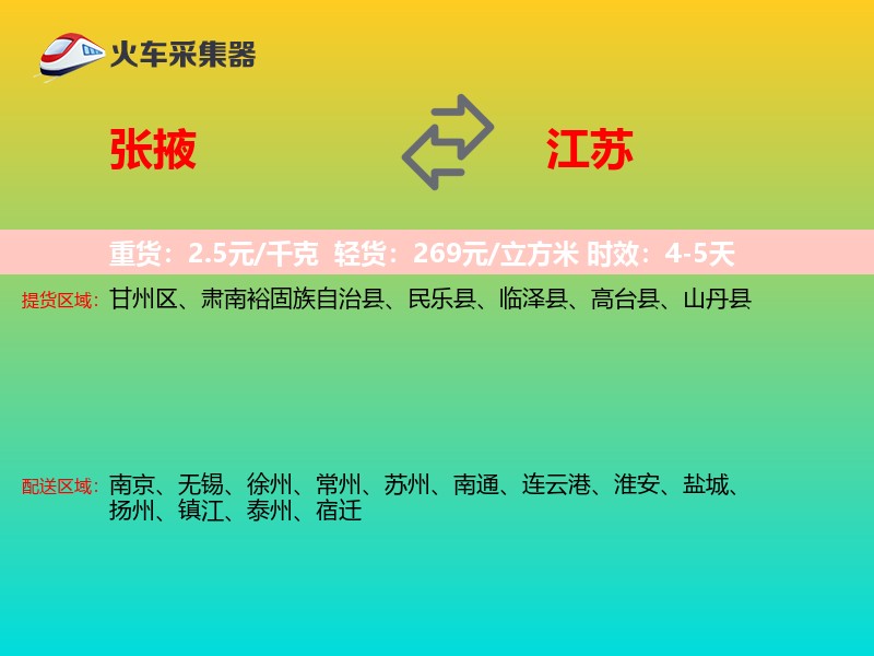 张掖到江苏长途搬家