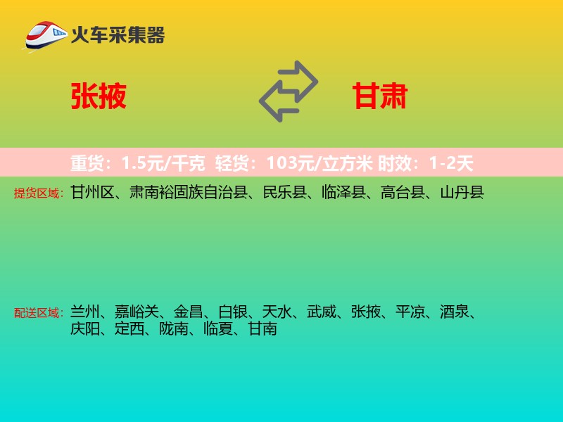 张掖到甘肃轿车托运