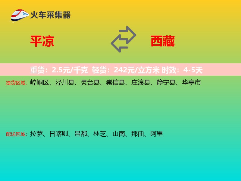 平凉到西藏长途搬家