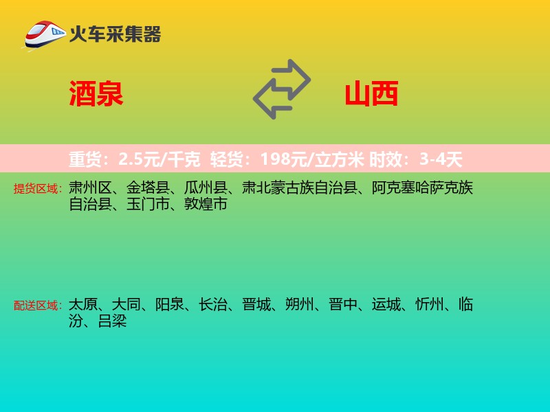 酒泉到山西长途搬家