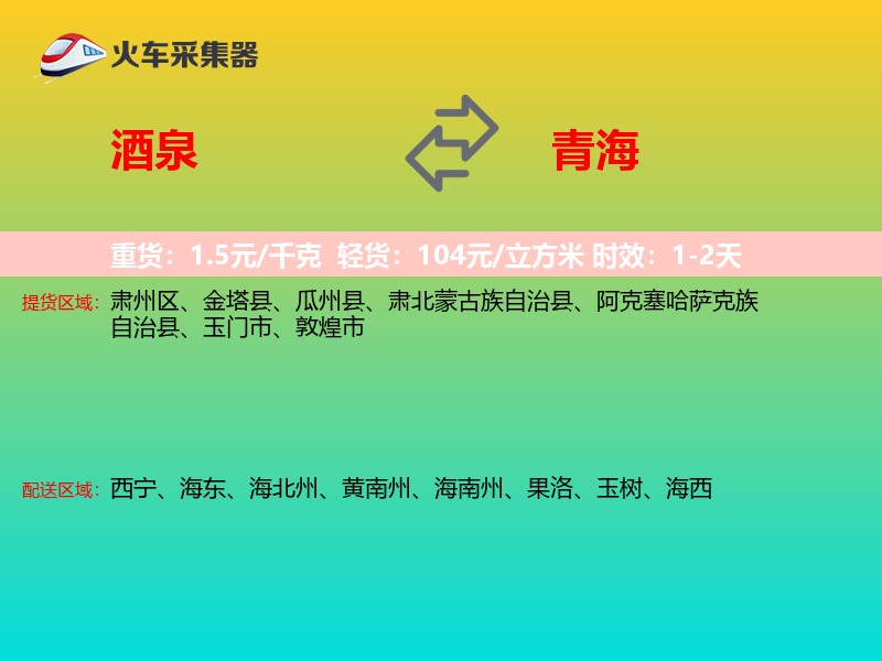 酒泉到青海轿车托运