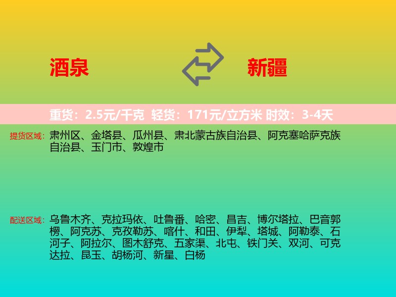 酒泉到新疆长途搬家
