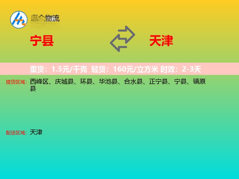 宁县到天津长途搬家