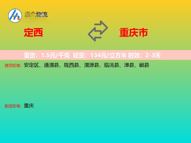 定西到重庆市轿车托运