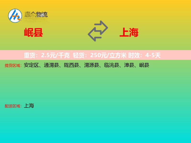 岷县到上海长途搬家