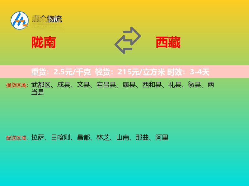 陇南到西藏长途搬家