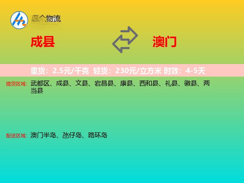 成县到澳门长途搬家
