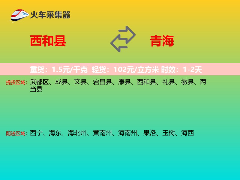 西和县到青海物流专线