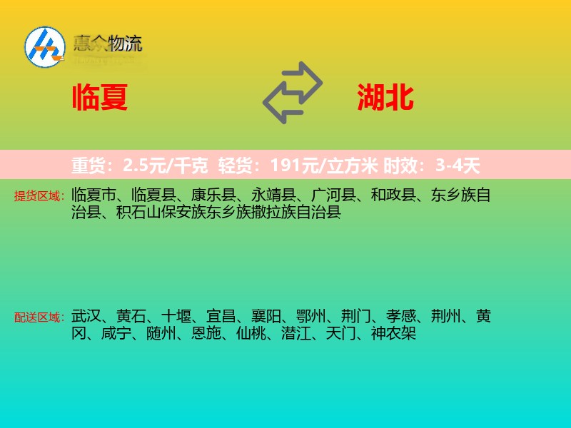 临夏到湖北轿车托运