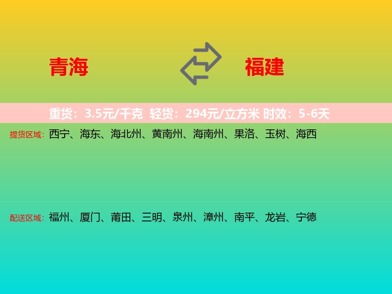 青海到福建长途搬家