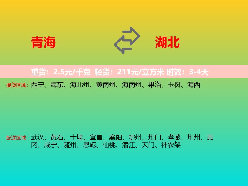 青海到湖北长途搬家