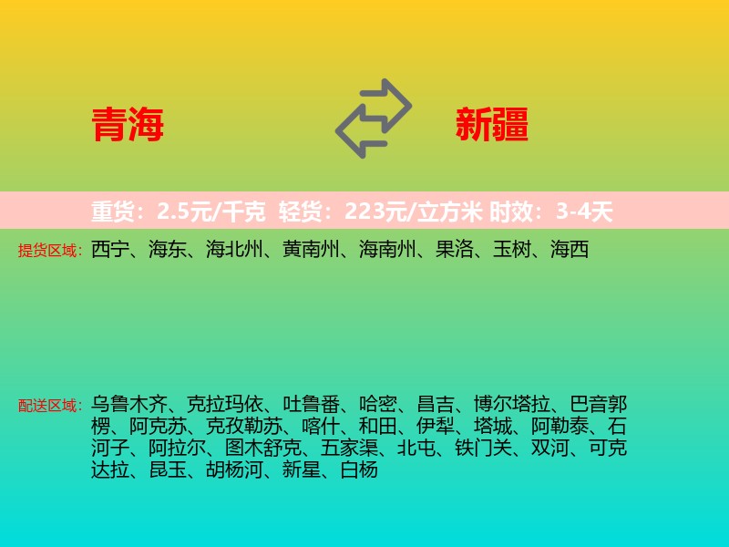青海到新疆长途搬家
