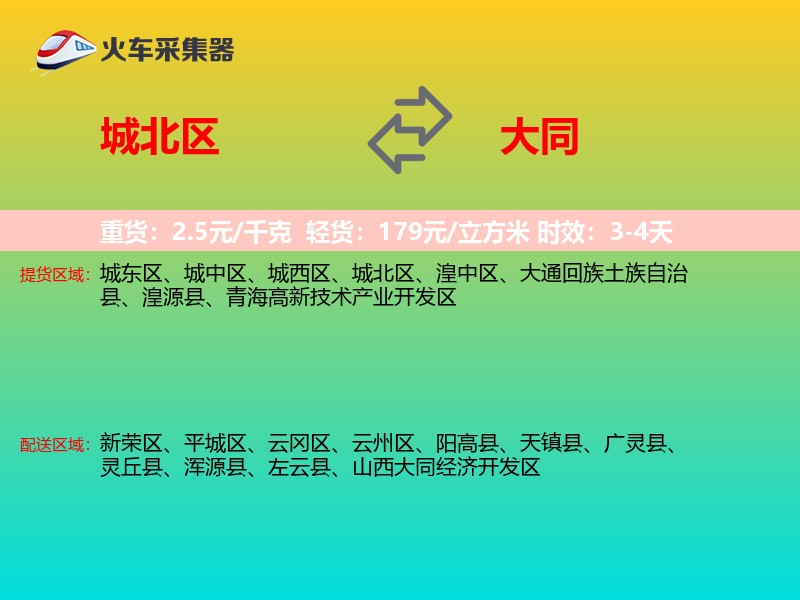 城北区到大同物流专线