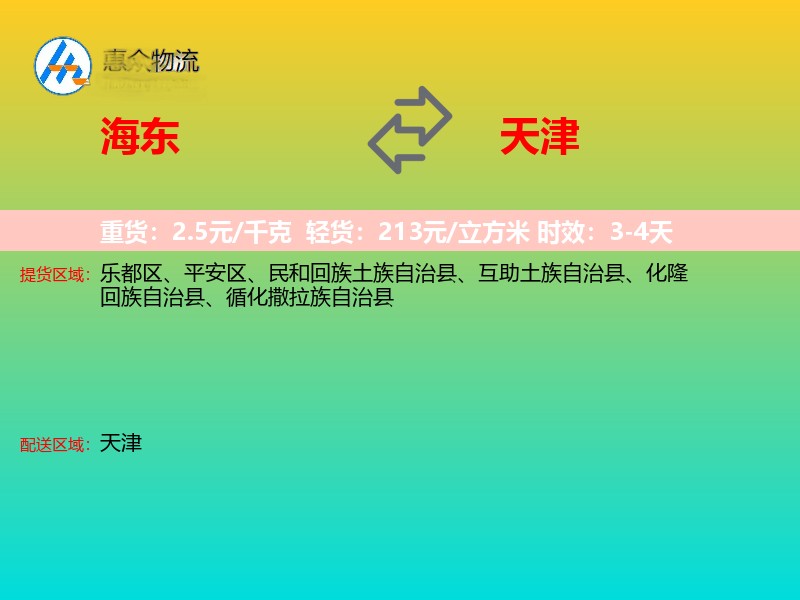 海东到天津轿车托运