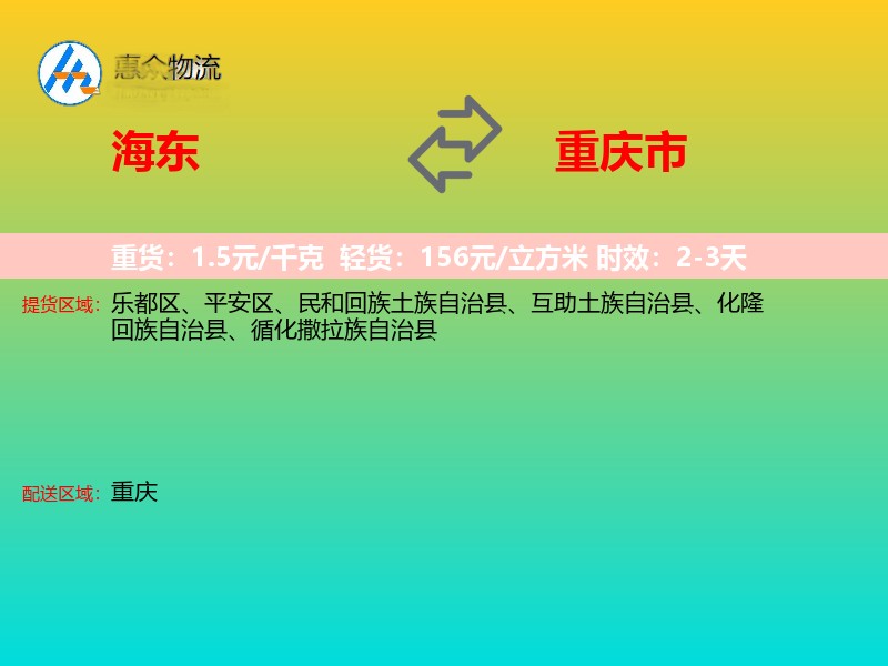海东到重庆市轿车托运