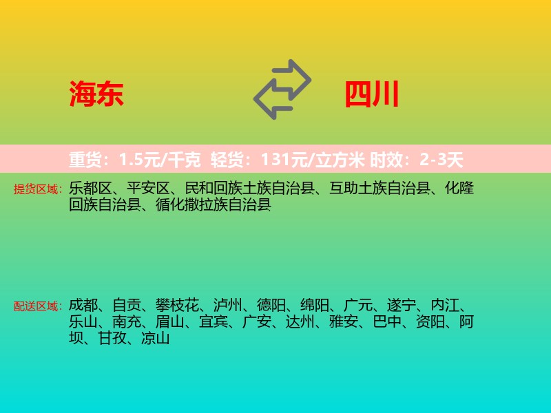 海东到四川长途搬家