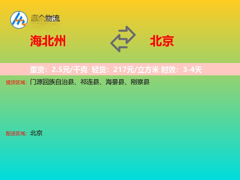 海北州到北京长途搬家
